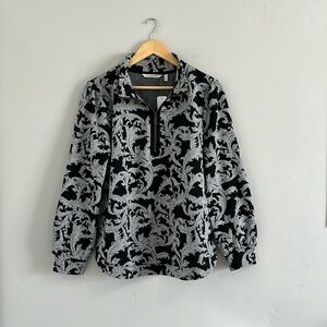 Soft Surroundings | NWT Black & Gray Long Sleeve Quarter Zip Pullover